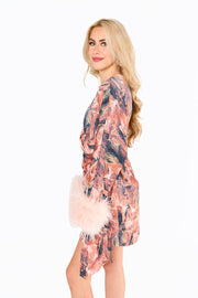 Wrapped in Feathers Mini Dress