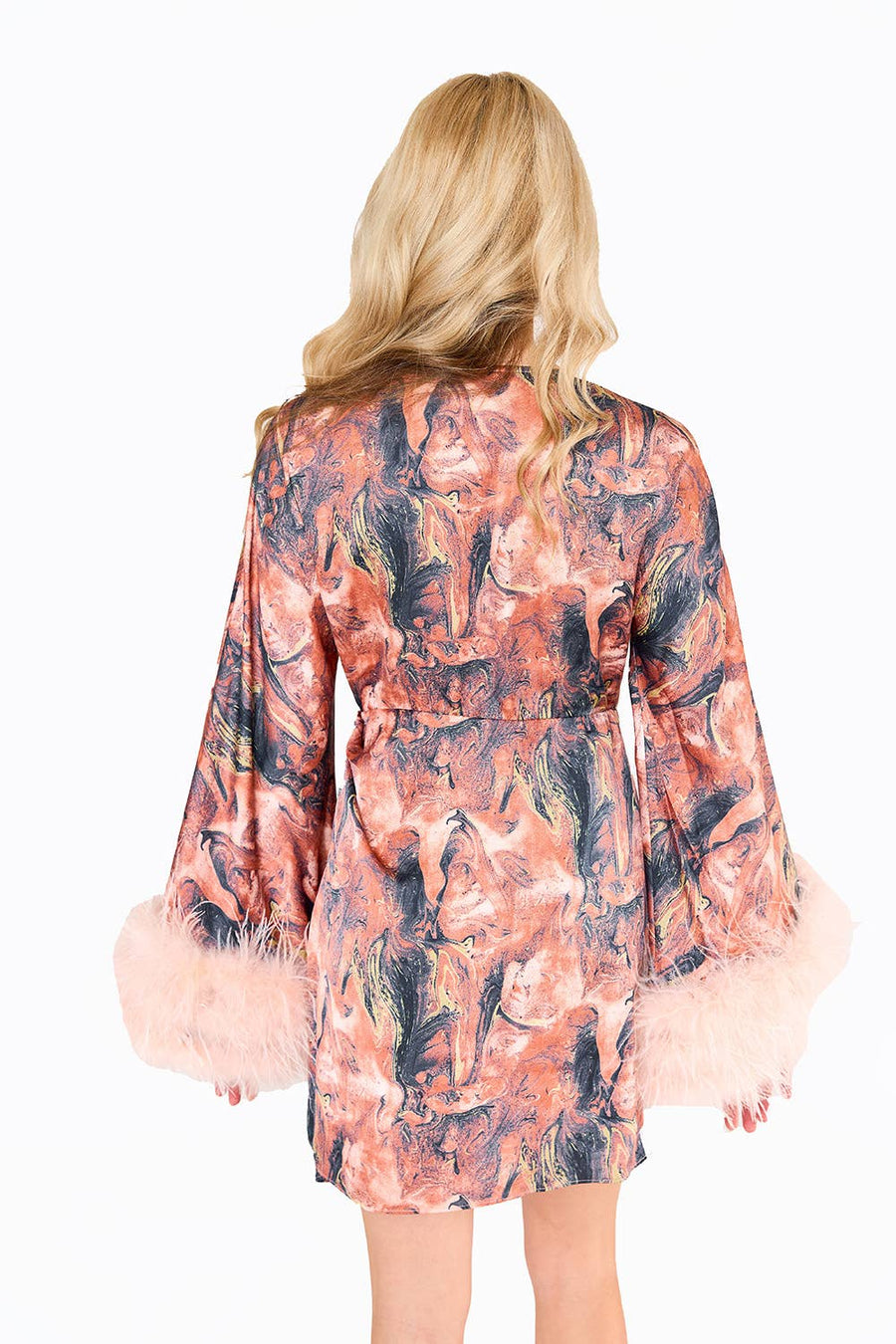 Wrapped in Feathers Mini Dress