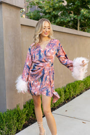 Wrapped in Feathers Mini Dress