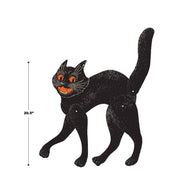 Vintage Halloween Jointed Scratch Cat 20 ½", printed 2 sides