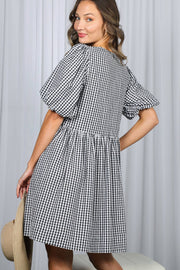Gingham Baby Doll Mini Dress