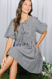 Gingham Baby Doll Mini Dress