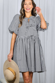 Gingham Baby Doll Mini Dress
