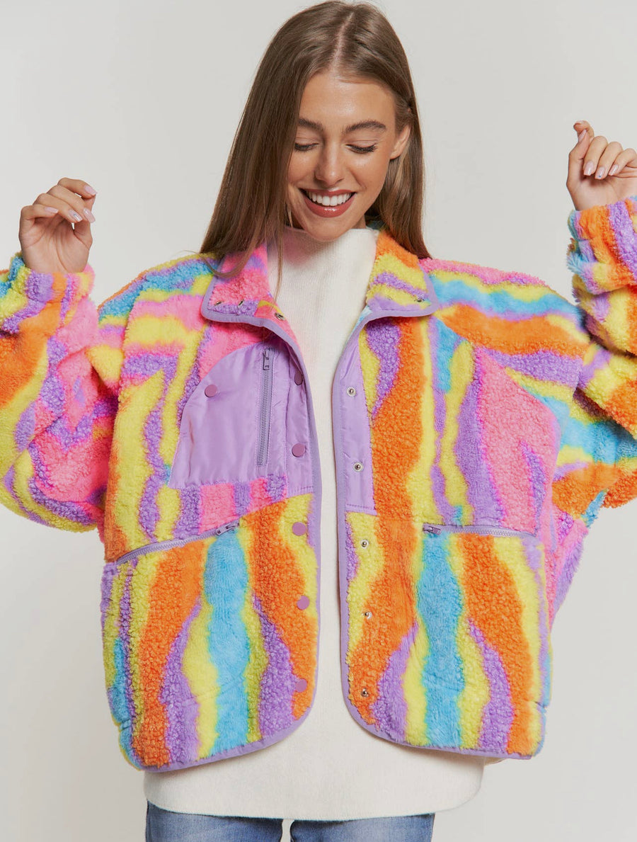 FUZZY MULTI COLOR JACKET