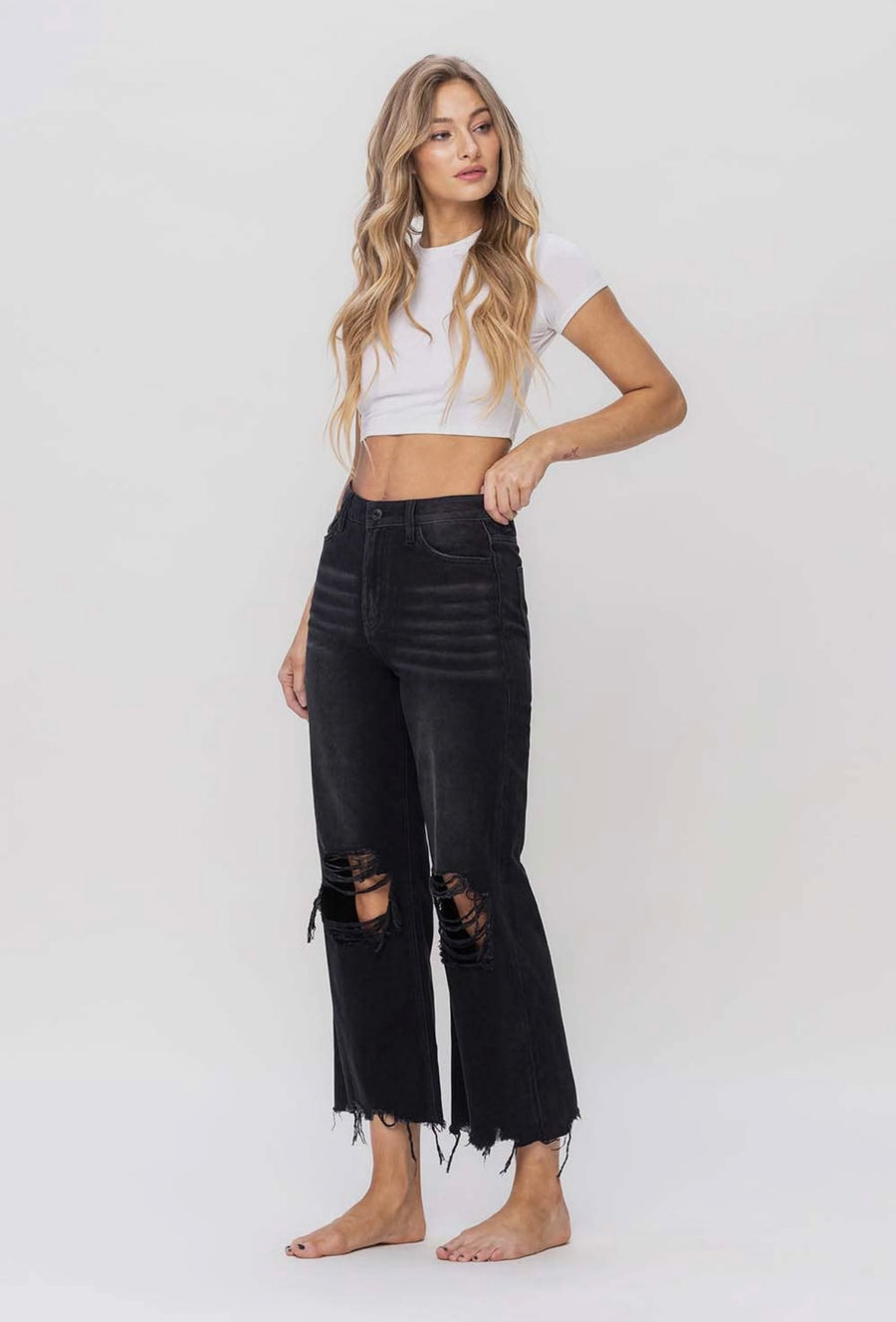 90S VINTAGE CROP FLARE JEAN