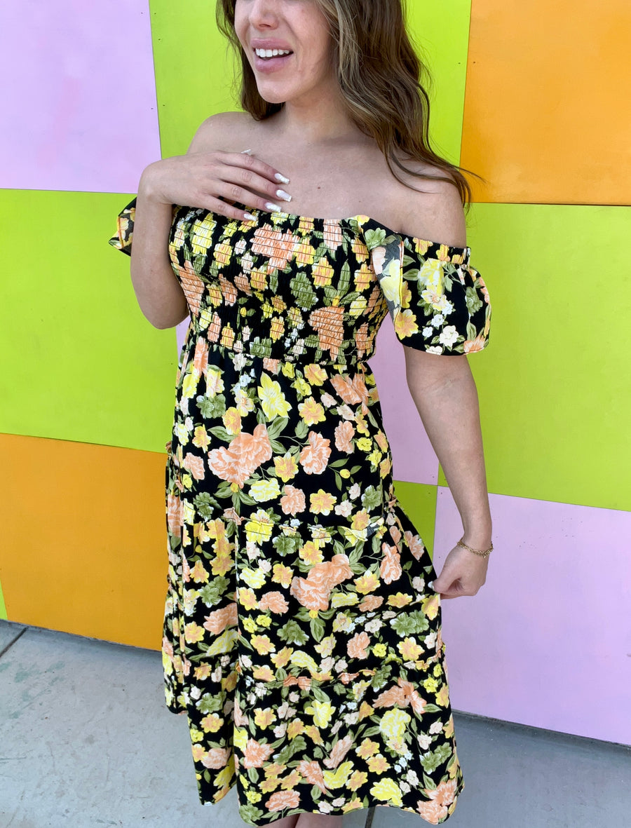 Sunny Florals - MIDI Dress