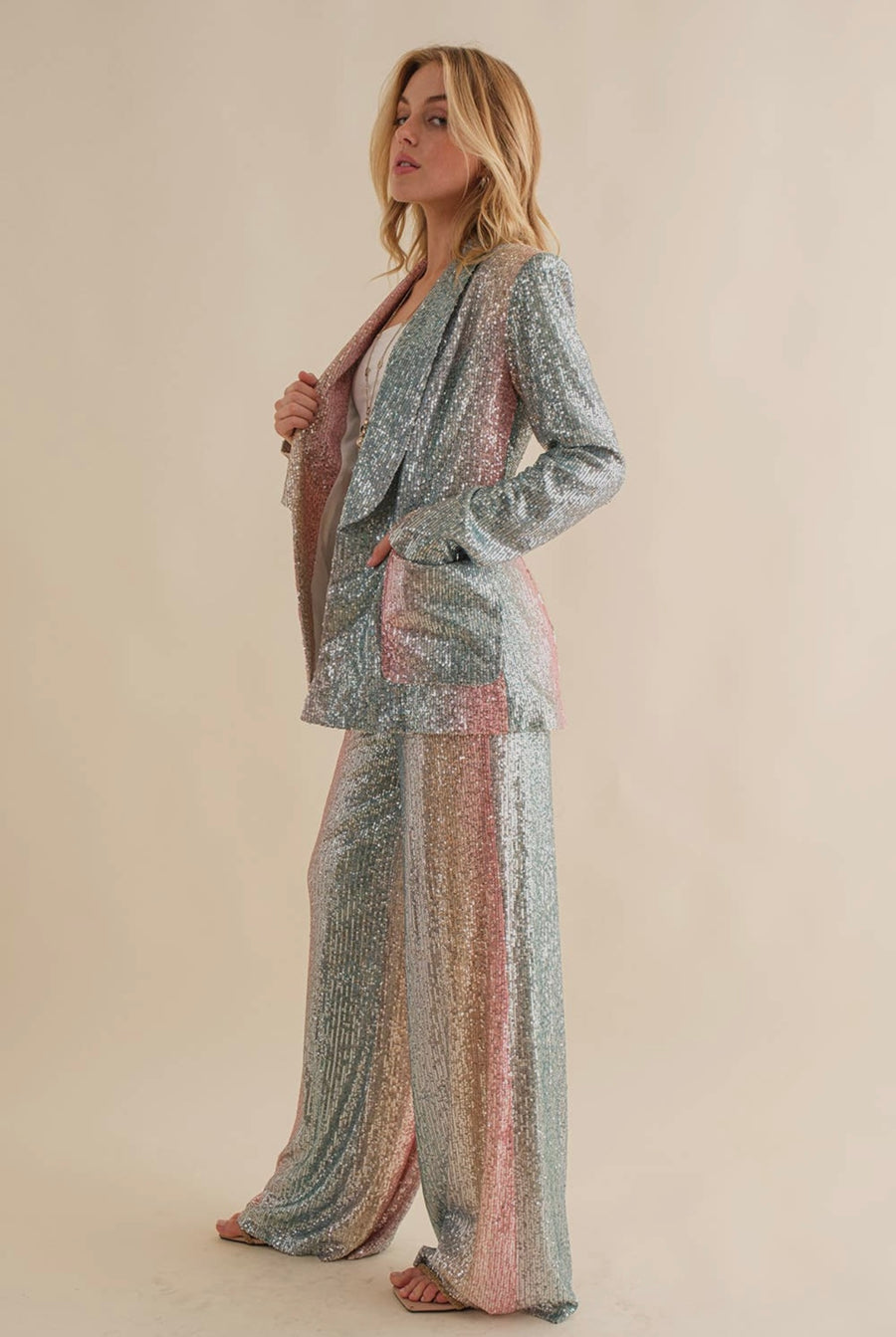 Ombre Sequin Power Suit