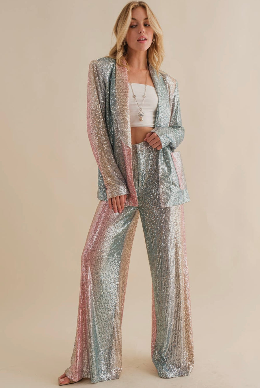 Ombre Sequin Power Suit