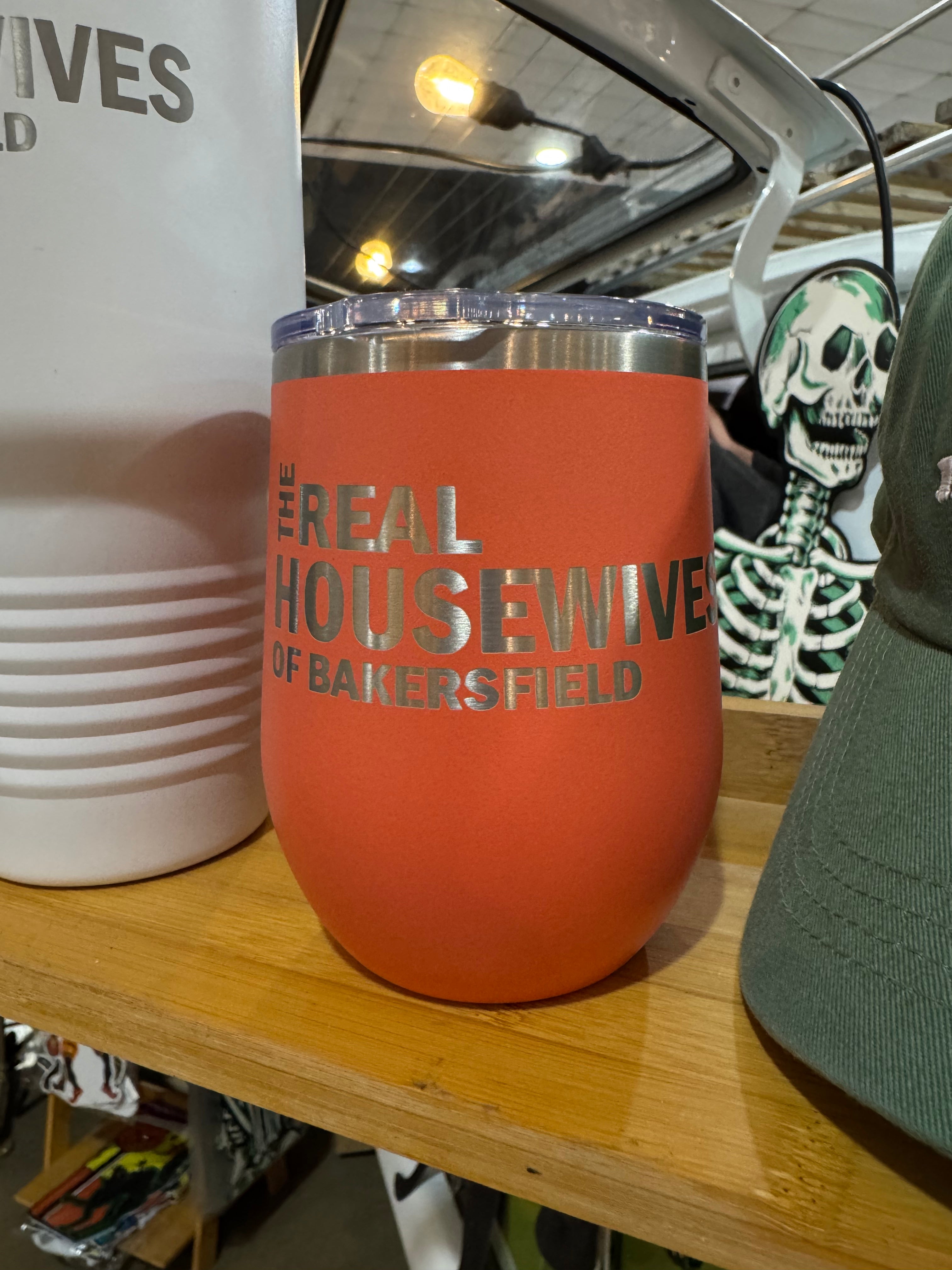Real Housewives of Bakersfield Coral Wine Tumbler