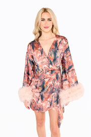 Wrapped in Feathers Mini Dress