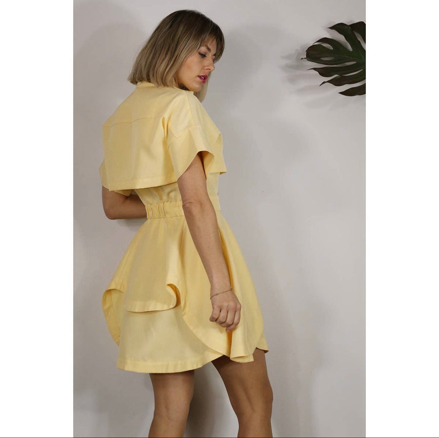 Lemon Layers Mini Dress