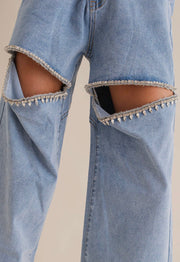 Rhinestone & Denim Jeans