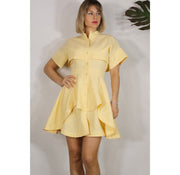 Lemon Layers Mini Dress