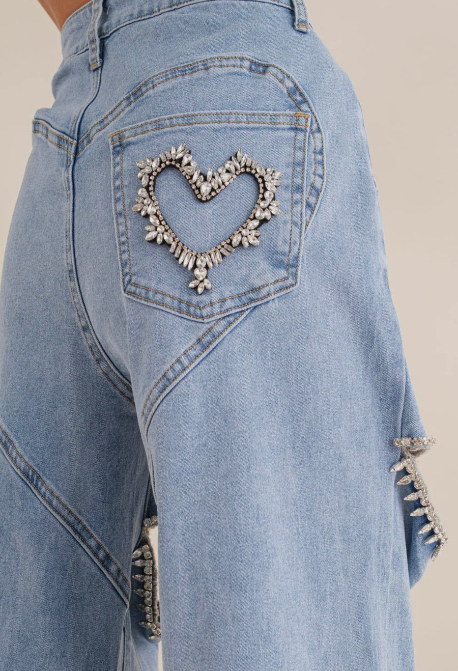 Rhinestone & Denim Jeans