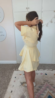 Lemon Layers Mini Dress