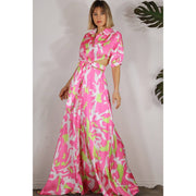 Neon Safari - pink and green maxi dress