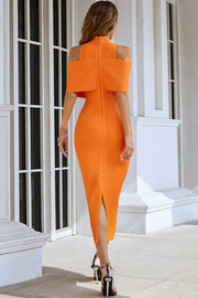 Orange Bodycon MIDI Dress