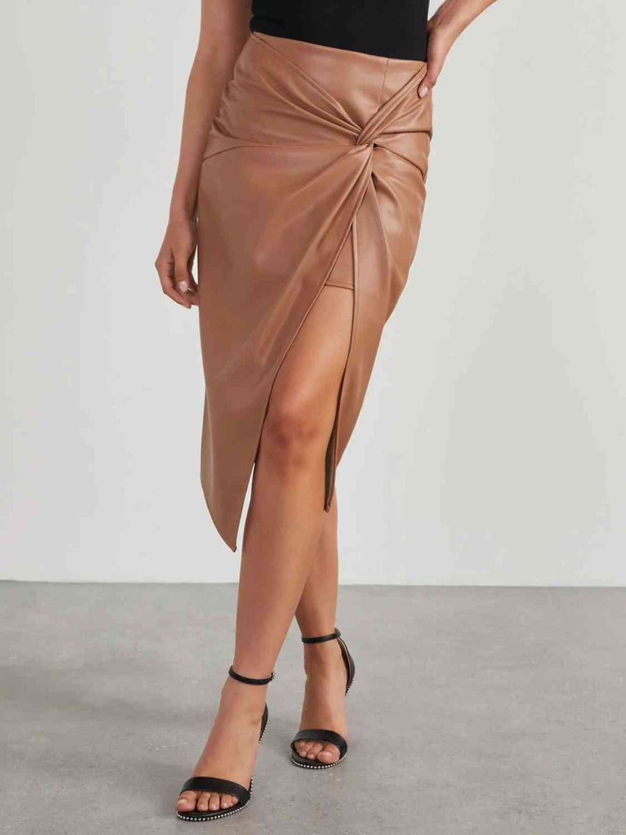 Knotty Leather - High Waisted Skirt