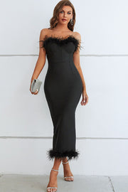 Little Black Feather Dress