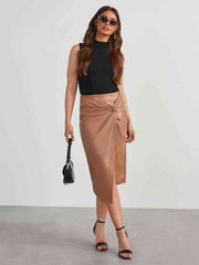 Knotty Leather - High Waisted Skirt