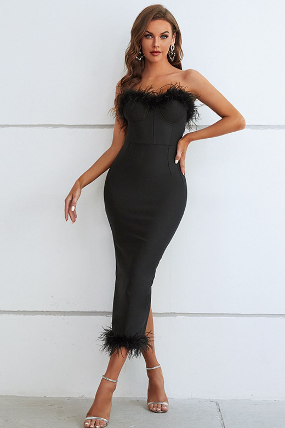 Little Black Feather Dress