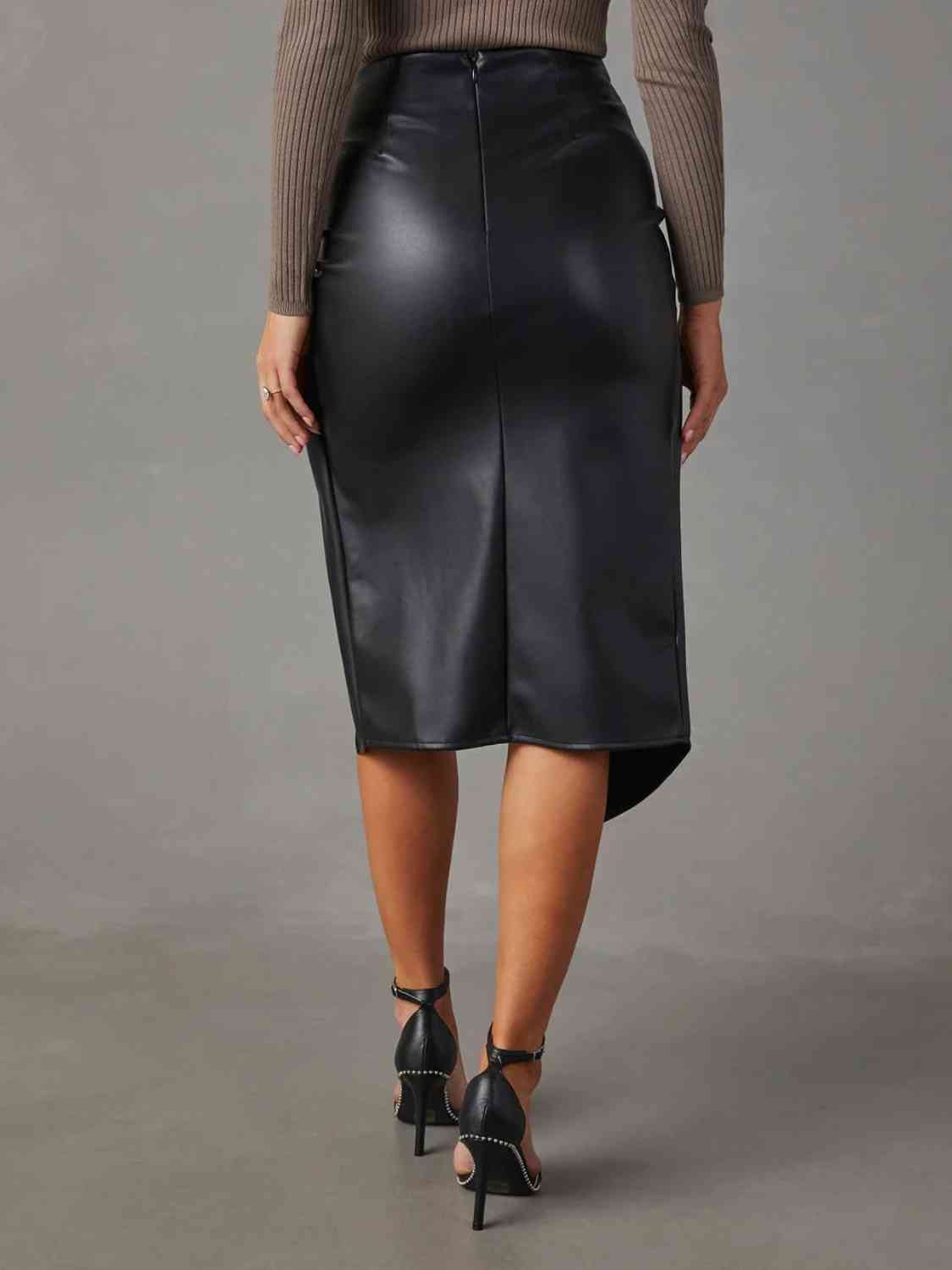 Knotty Leather - High Waisted Skirt