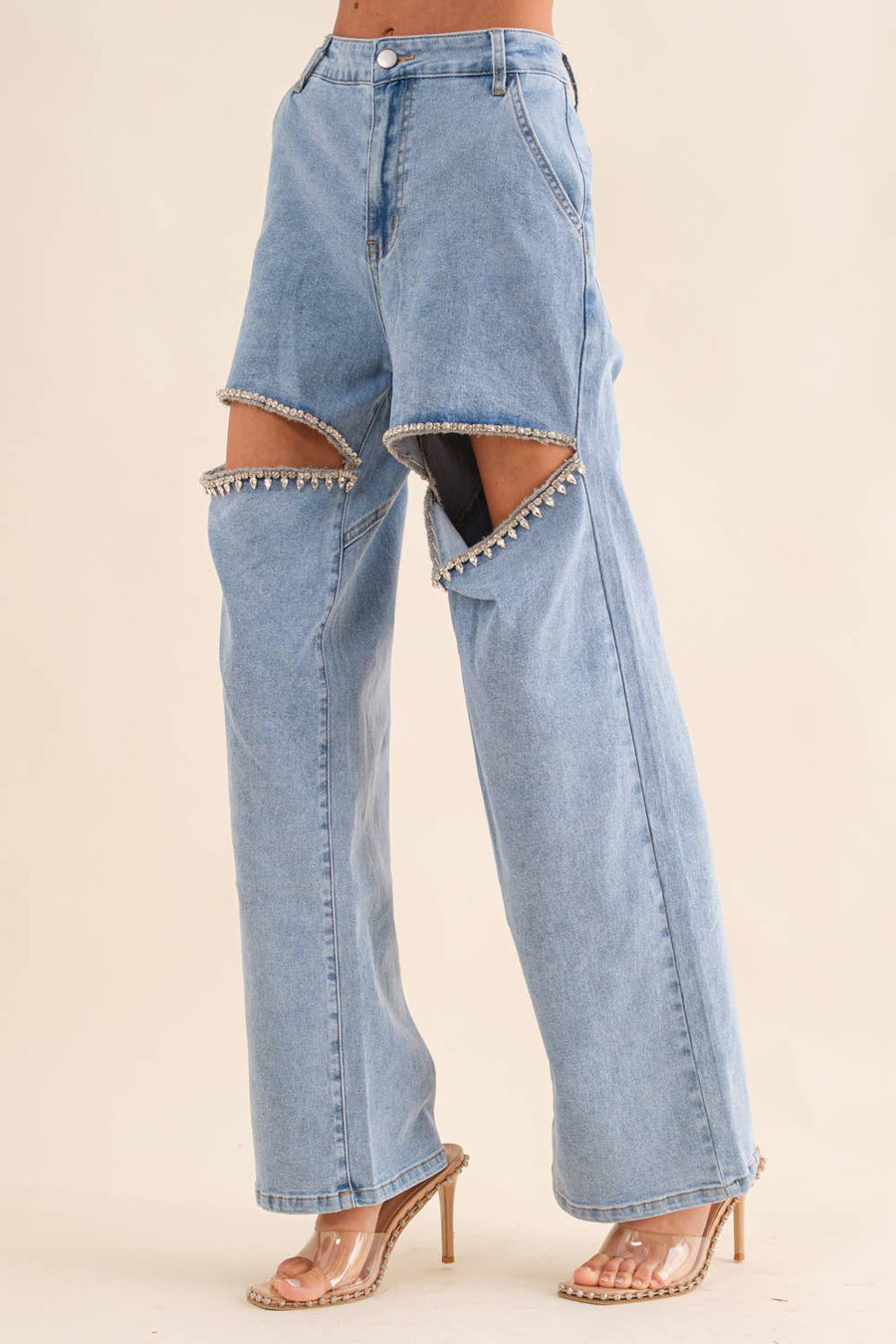 Rhinestone & Denim Jeans